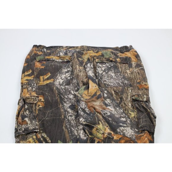 Vintage 90s Cabelas Mens Size 50x33 Distressed Wide Leg Camouflage Cargo Pants - Picture 10 of 11